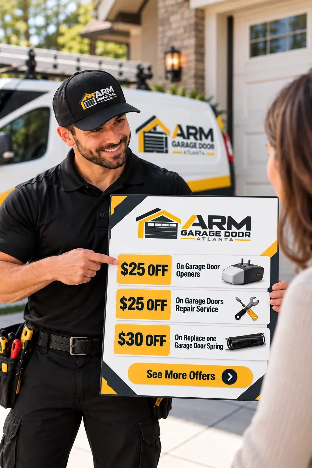 Technician sharing discount offers — Home