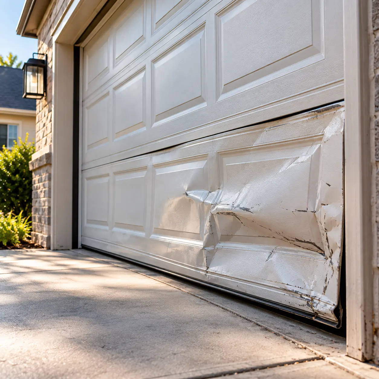 Dented door before repair — Home
