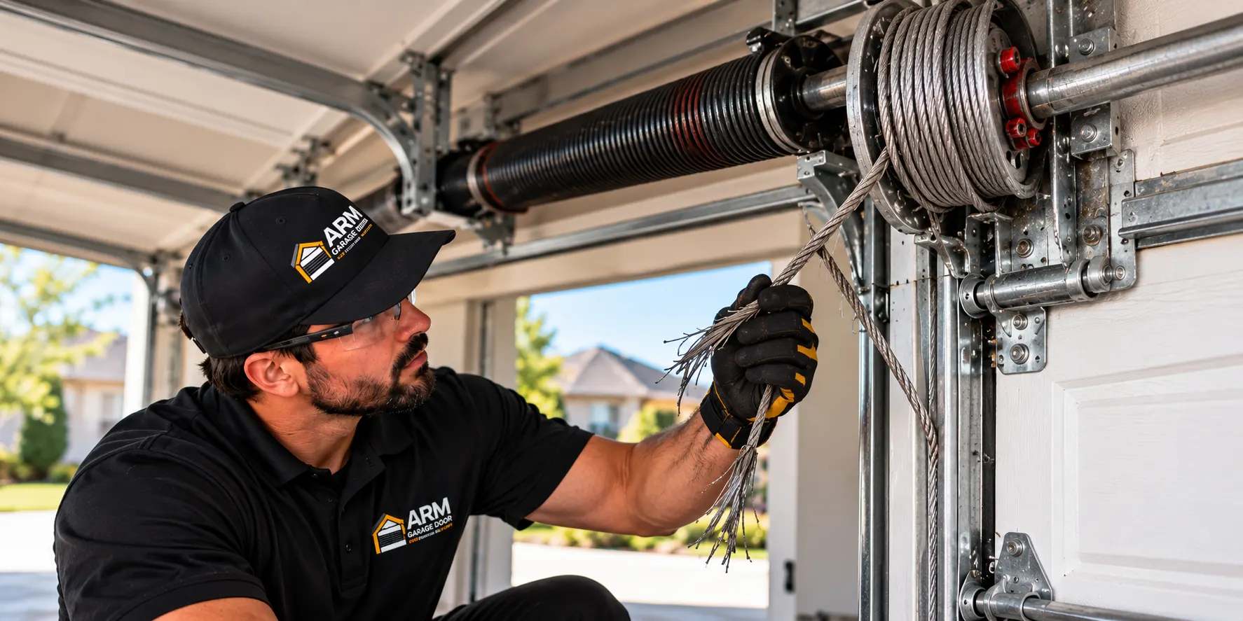 Broken garage door cable inspection — Emergency