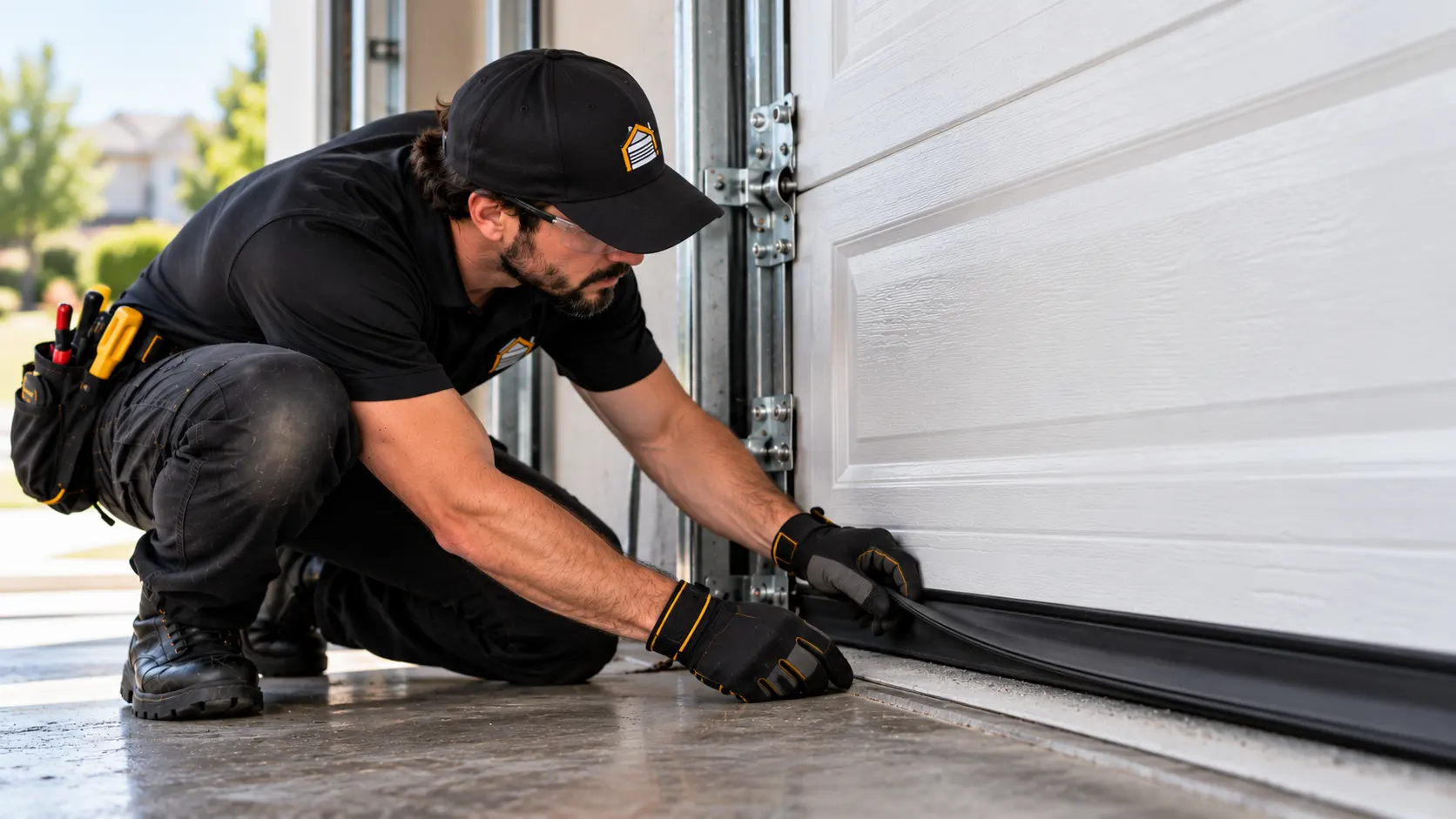 Garage door weather seal inspection — Panel repair