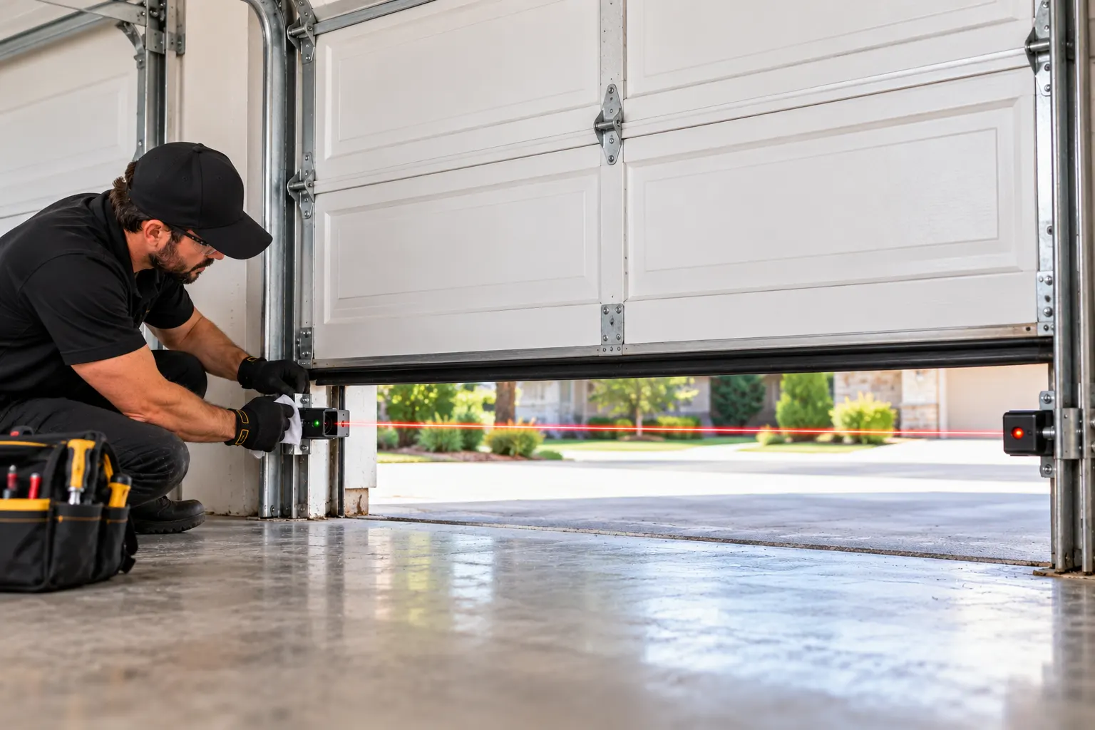 Garage door sensor alignment — Opener repair