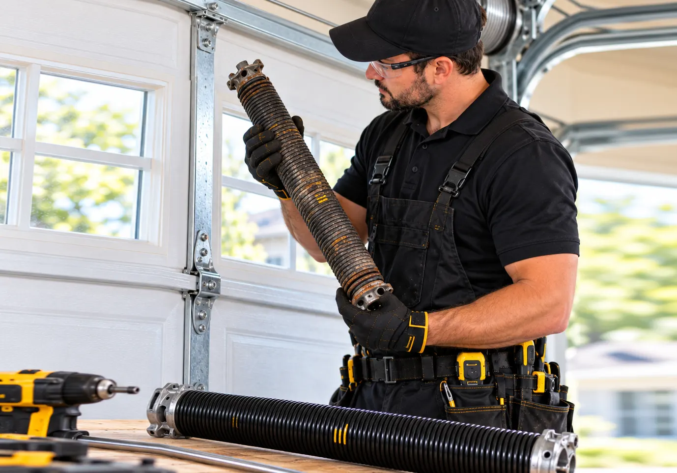Torsion spring servicing — Spring repair