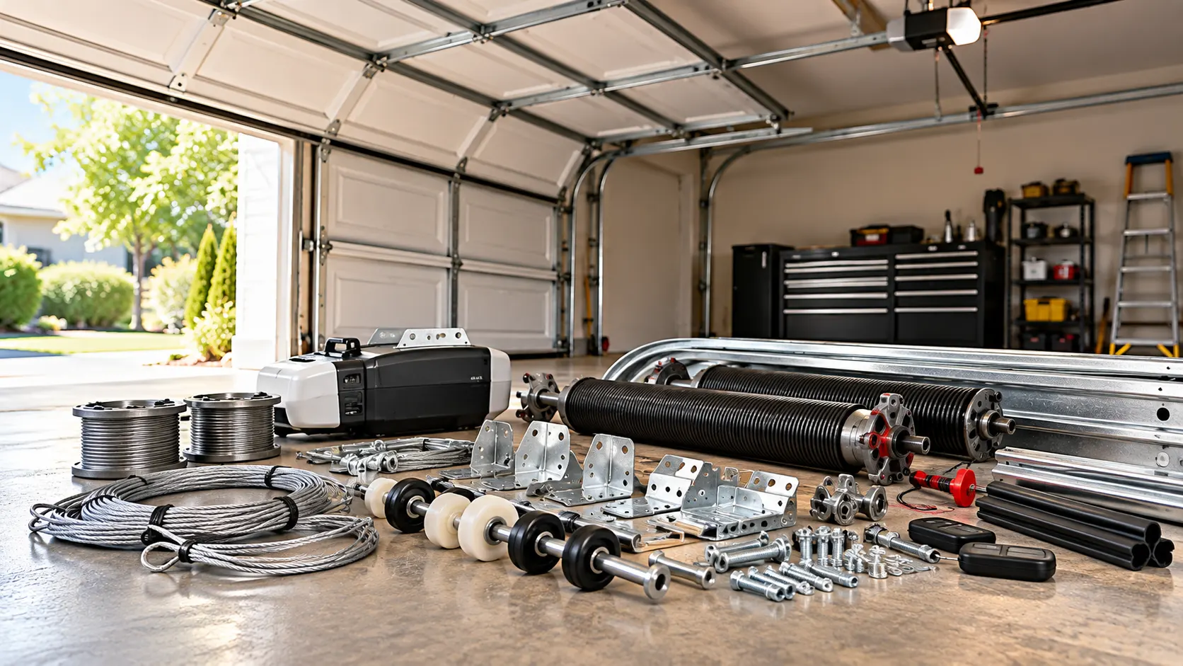 Garage parts on workbench — Parts
