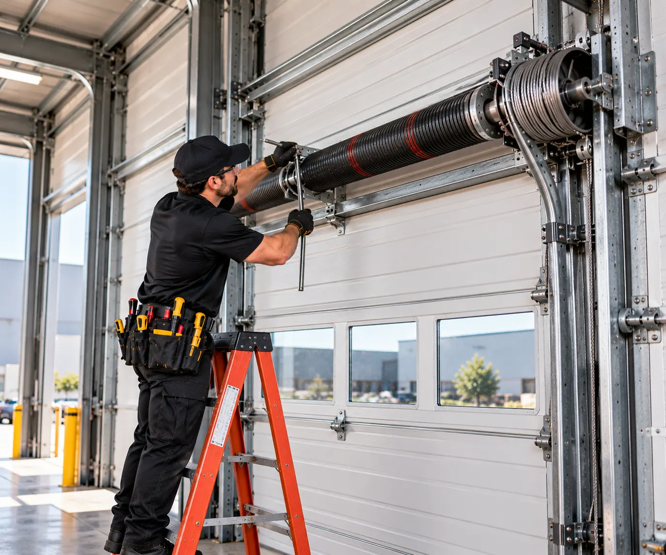 Industrial garage door spring balancing — Commercial