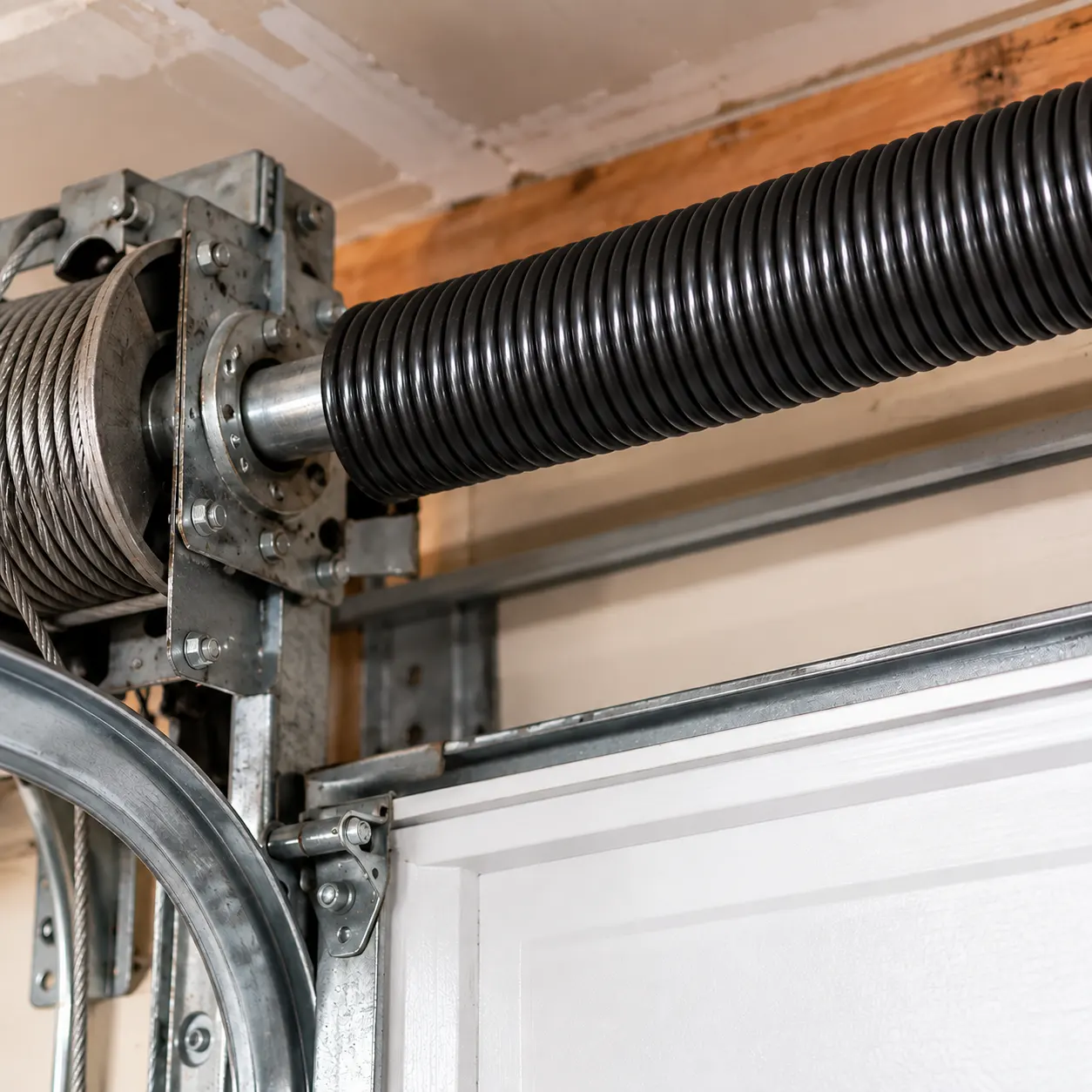 Intact torsion spring after repair — Spring repair