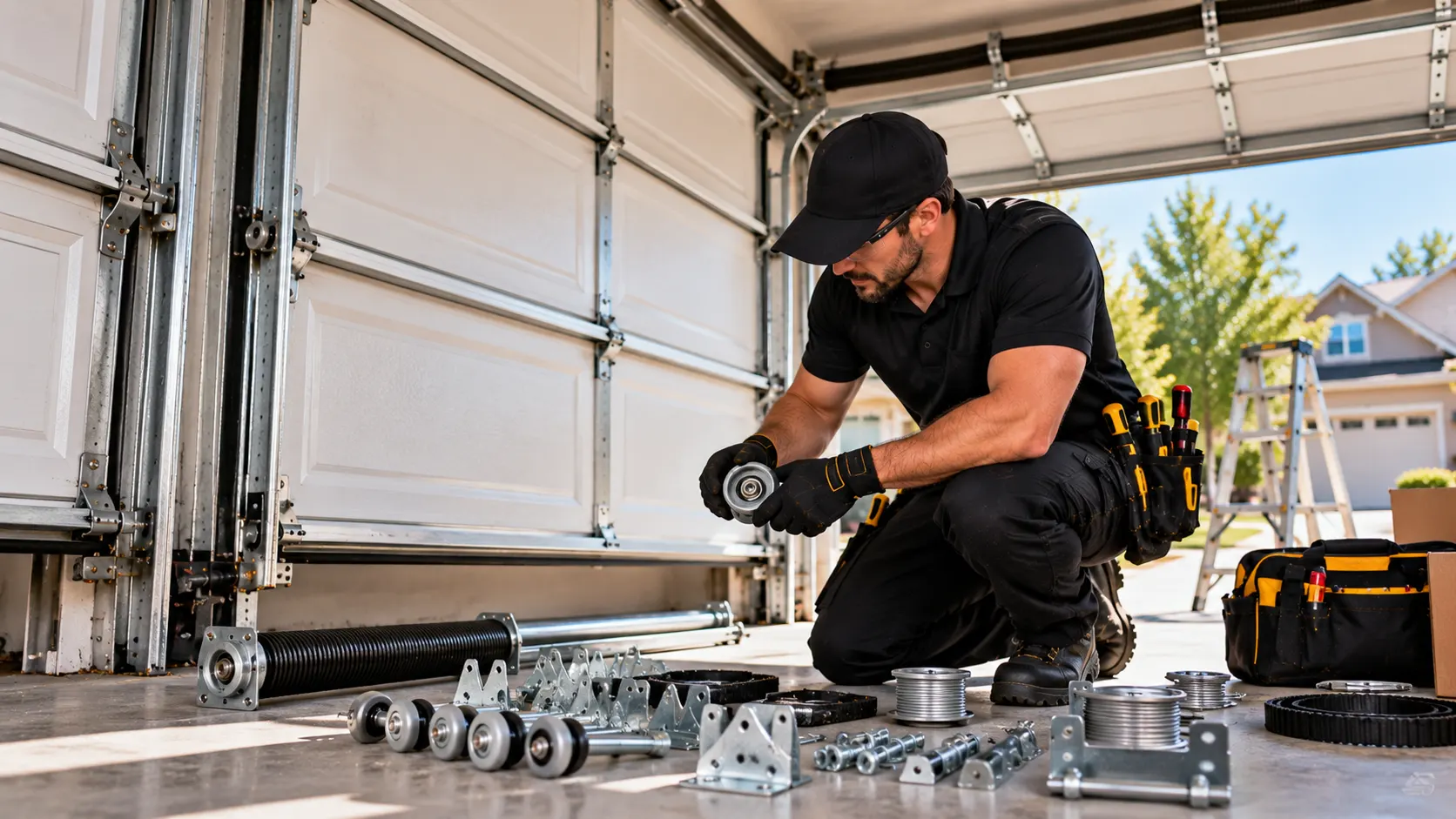 Professional garage door hardware maintenance — Parts