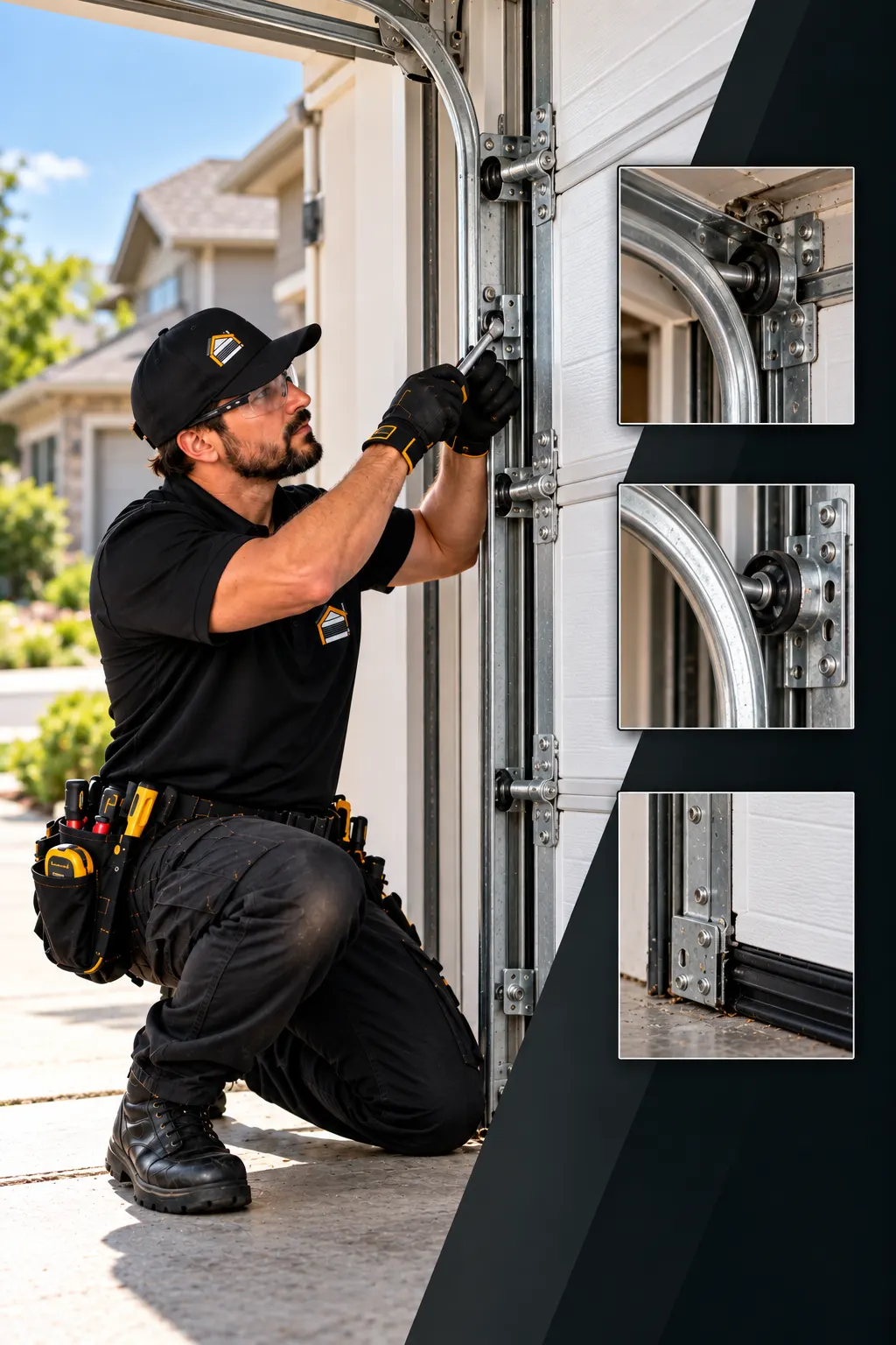 Professional garage door track repair — Track repair