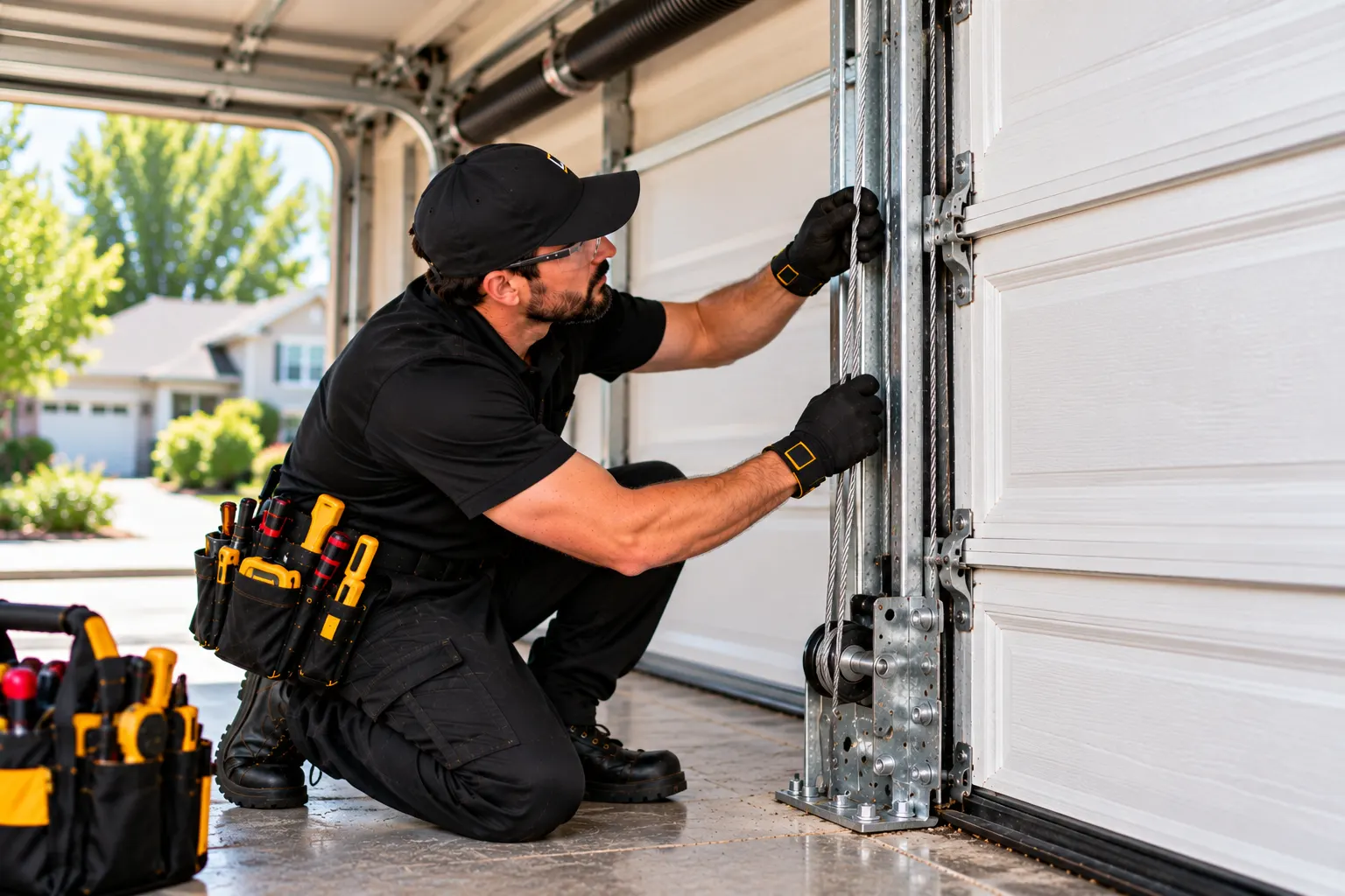 Garage door cable tension inspection — Cable repair