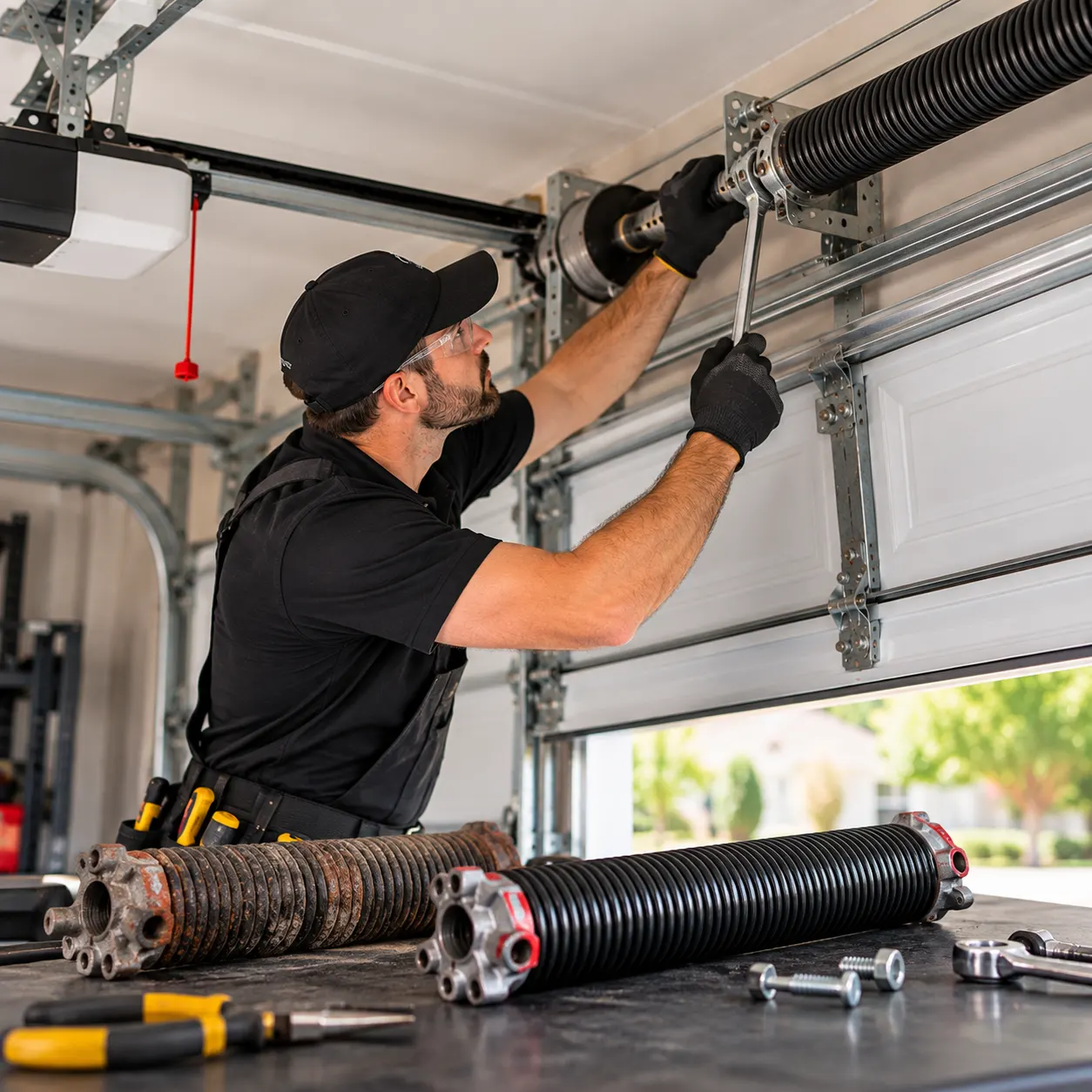 Torsion spring servicing — Home