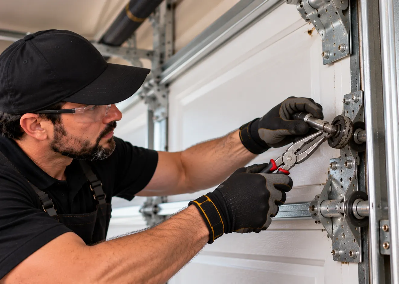 Worn garage door roller removal — Roller repair